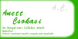 anett csokasi business card