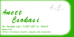 anett csokasi business card